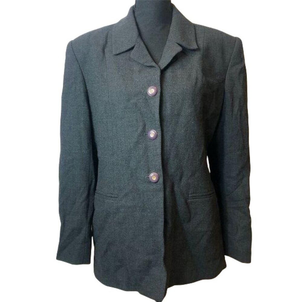 Vintage Saville Suit 3 Button Wool Blazer Size 12